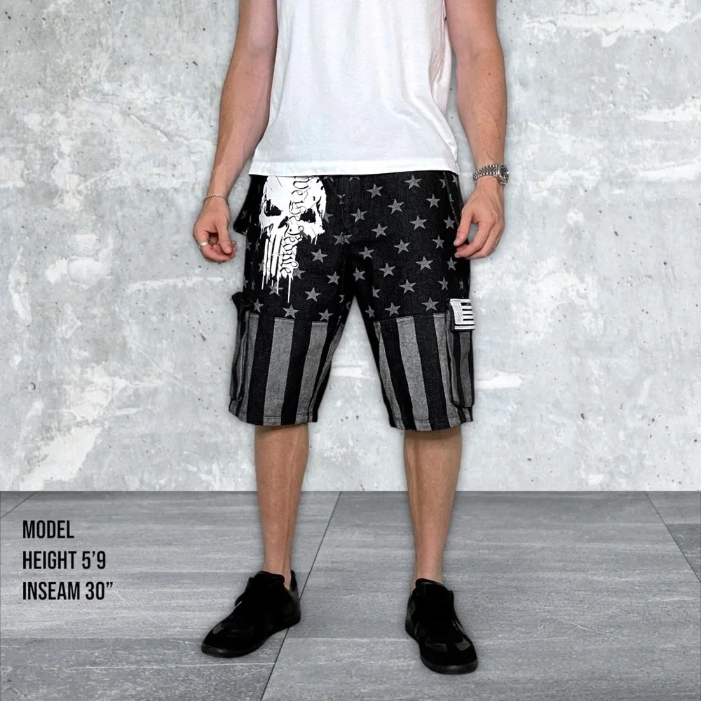 Vintage graphic denim shorts